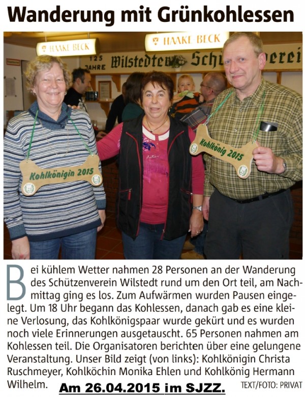 Bericht aus dem Sonntagsjournal vom Gr&uuml;nkohlessen 2015