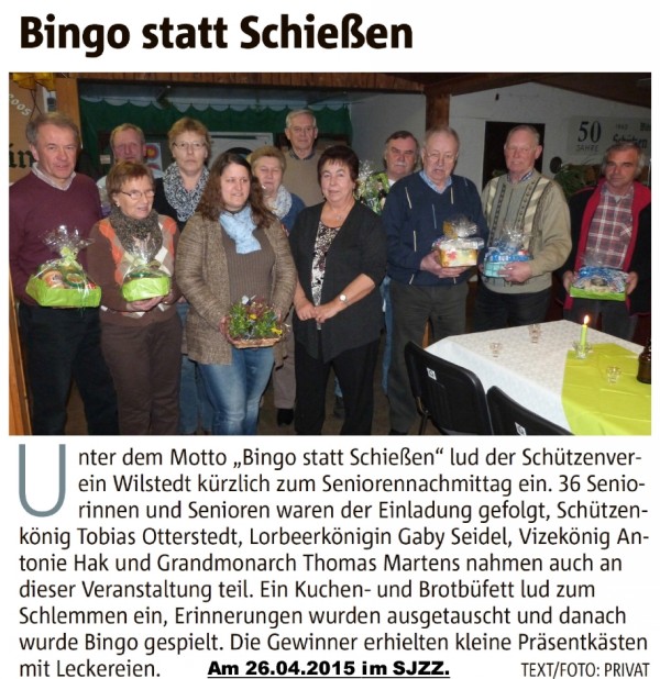 Bericht aus dem Sonntagsjournal vom Seniorennachmittag 2015
