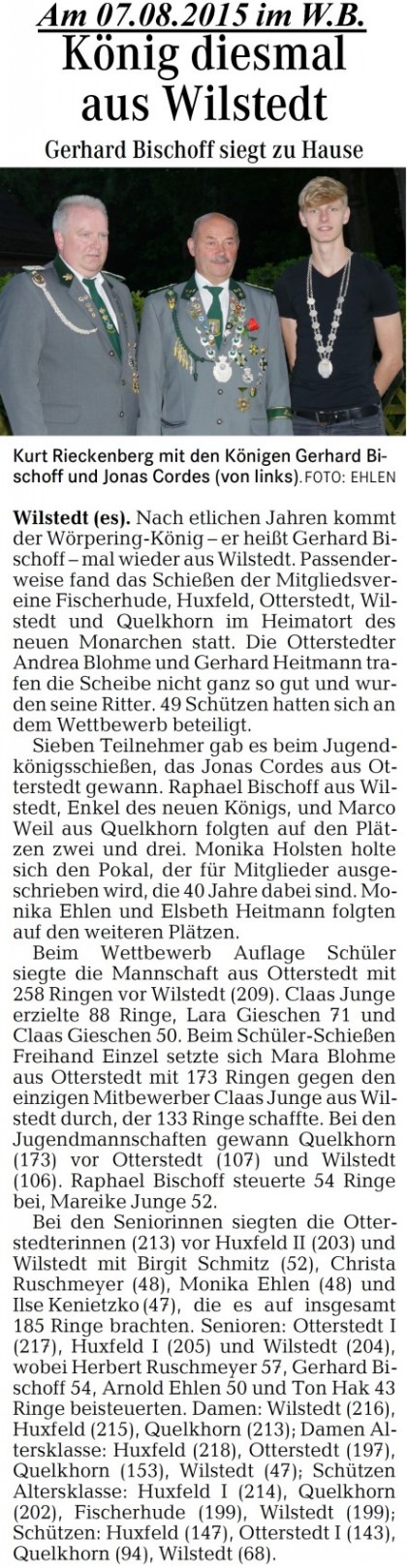 Bericht aus dem W&uuml;mmeblatt vom W&ouml;rperingschie&szlig;en 2015