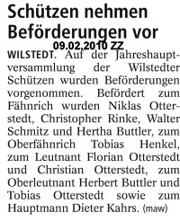 Bericht aus der Zevener Zeitung zu den Bef&ouml;rderungen auf der Generalversammlung 2010