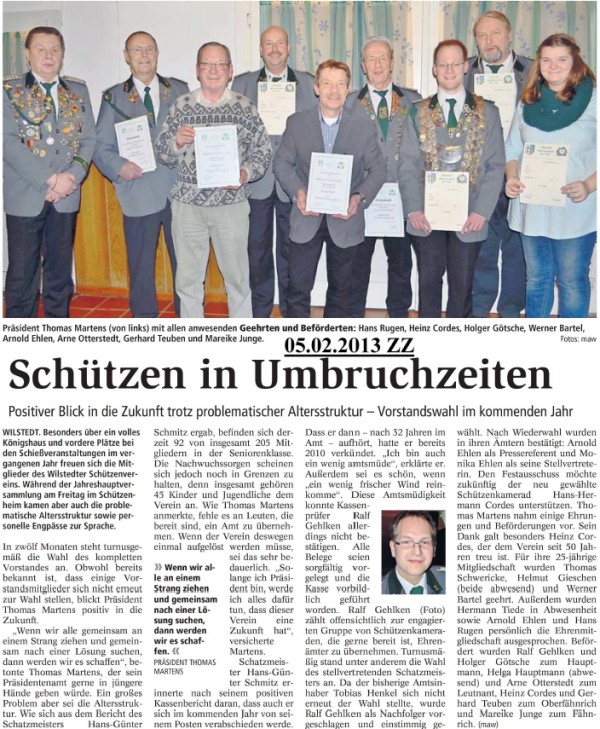 Bericht aus der Zevener Zeitung zur Generalversammlung 2013