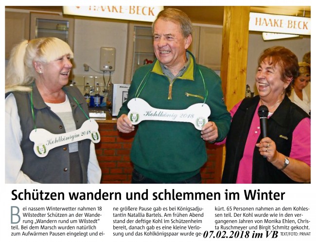 Bericht aus dem Vereinsblatt vom Gr&uuml;hnkohlessen 2018